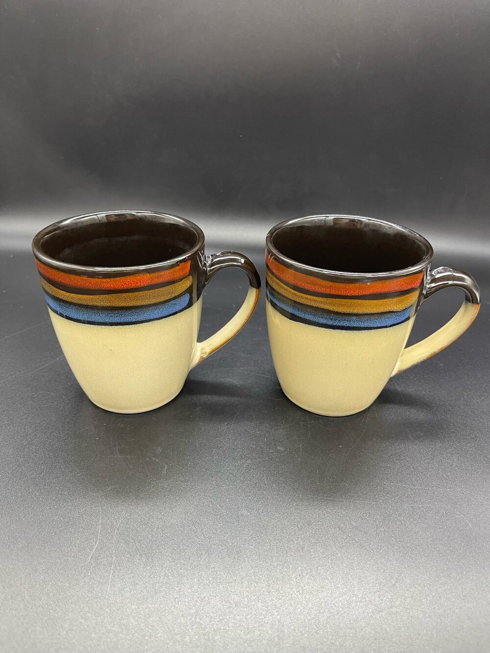 Pfaltzgraff Galaxy Red Stoneware Set of 2 Coffee Mugs / Cups